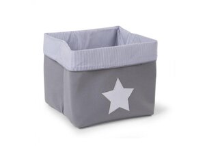 Childhome Canvas Box 32x32x29 Grey Stripes - Childhome