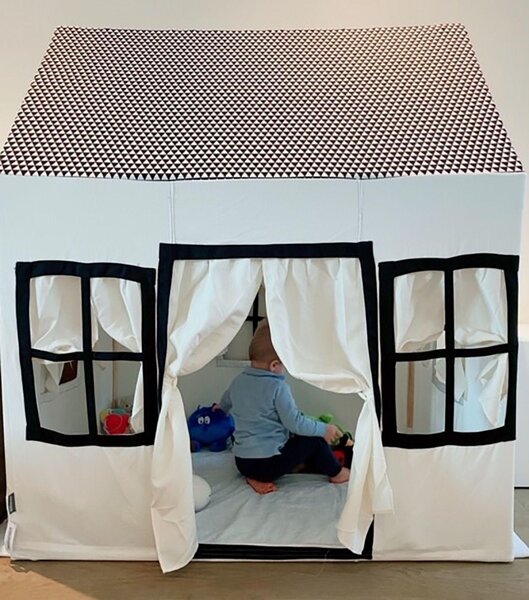 Childhome Cotton Big House Black&White 125x95x145 - Childhome