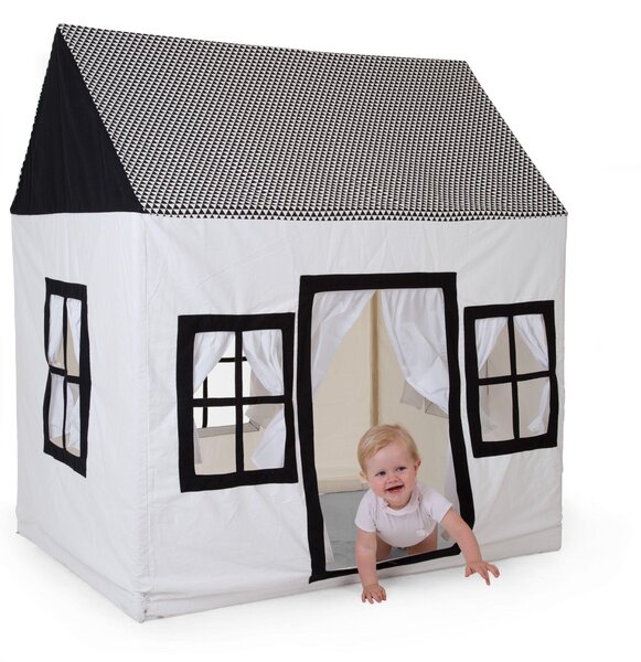 Childhome Cotton Big House Black&White 125x95x145 - Childhome
