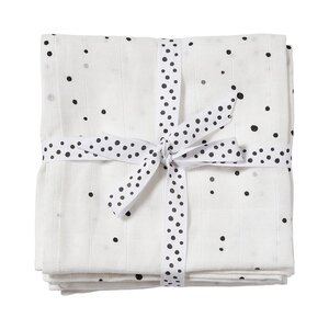 Done by Deer Burp cloth, 2-pack, Dreamy dots, White - Done by Deer
