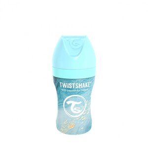 Twistshake Anti-Colic termoss - barošanas pudelīte 260ml Marble Blue - Bibs