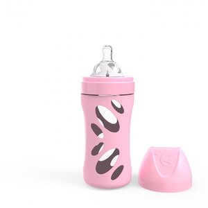 Twistshake Anti-Colic Glass Bottle 260ml Pastel Pink - Twistshake