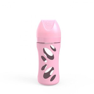 Twistshake Anti-Colic stikla, barošanas pudelīte 260ml Pastel Pink - Elodie Details