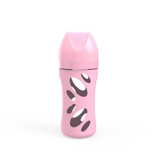 Twistshake Anti-Colic stikla, barošanas pudelīte 260ml Pastel Pink - Twistshake