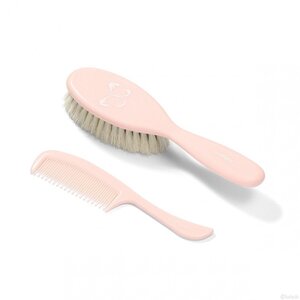 BabyOno hairbrush and comb, natural bristle - BabyOno