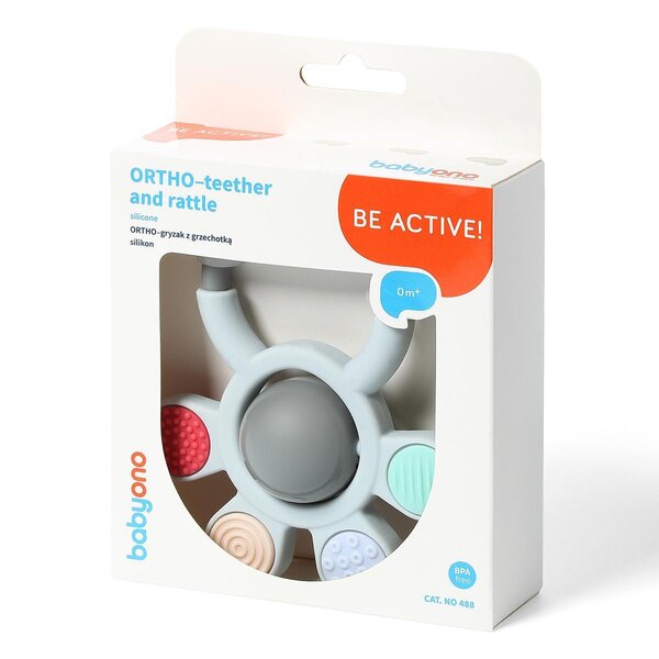 BabyOno 488 Ortho teether with rattle  - BabyOno