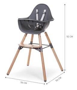 Childhome Evolu 2 chair 2in1 with bumper, Natural Anthracite - Leander