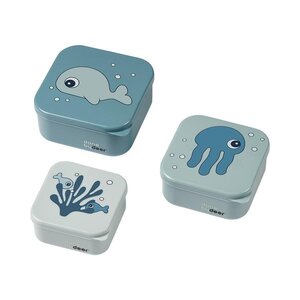 Done by Deer Snack box set 3pcs Sea Friends Blue - Beaba