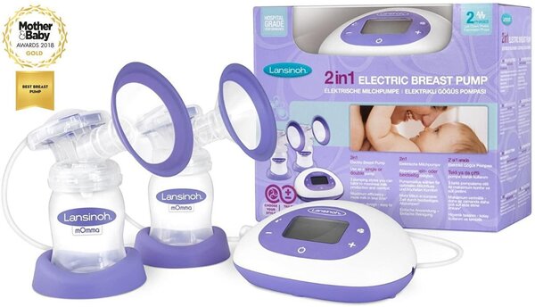 Lansinoh 2-in-1 Electric Breast Pump BPA/BPS free  Violet - Lansinoh