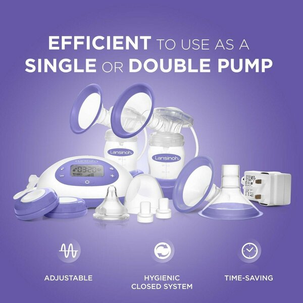 Lansinoh 2-in-1 Electric Breast Pump BPA/BPS free  Violet - Lansinoh