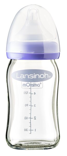 Lansinoh glass feeding bottle with NaturalWave® teat 160ml - Lansinoh