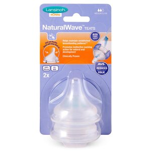 Lansinoh naturalWave® Medium flow teats GB 2pcs - Lansinoh