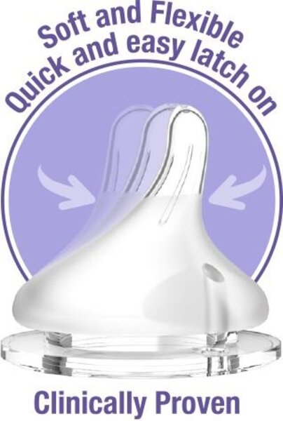 Lansinoh NaturalWave® Medium Flow Teats GB 2pcs Violet - Lansinoh