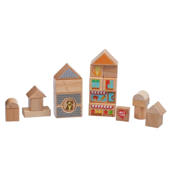 Lucy & Leo wooden toy Blocks (mid set, 25 ps) - Lucy & Leo