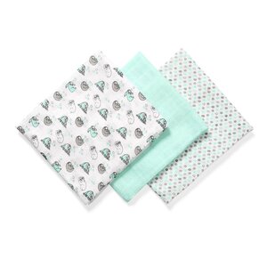 BabyOno bambusest suulapid 3tk, Green - BabyOno