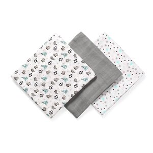 BabyOno bamboo diapers 3pcs, Grey  - Nordbaby
