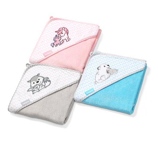 BabyOno bamboo полотенце с капюшоном 100x100cm, Blue - BabyOno