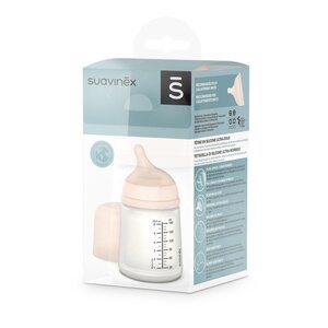Suavinex breastfeeding bottle Zero.Zero 180ml slow flow - Bibs