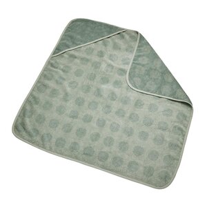 Leander hooded towel 80x80cm, Sage Green - Fehn