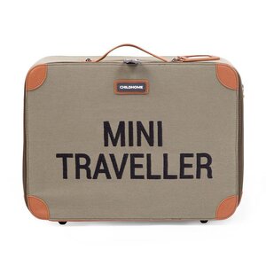 Childhome Mini traveller kids suitcase canvas Kaki - Childhome