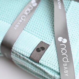 Nordbaby Knitted Bamboo Blanket 100x80cm, Bambi Mint - Nordbaby