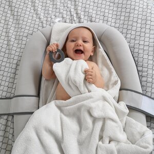 Doomoo Dry and Play hooded towel XL, White - Fehn