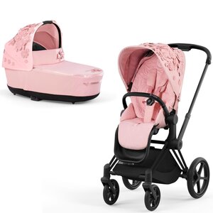 Cybex Priam V4 stroller set Simply Flowers Pale Blush, Frame Matt black - Bugaboo