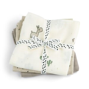 Done by Deer Burp cloth 3-pack, Lalee Sand - Nordbaby