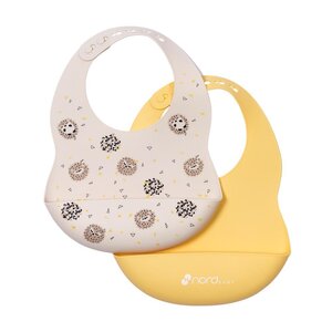 Nordbaby silicone bib 2pcs, Hedgehog - Nordbaby