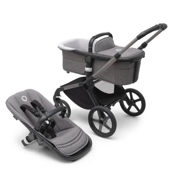 Bugaboo Fox 5 vežimėlio komplektas Graphite/Grey Melange, Grey Melange - Bugaboo