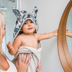 BabyOno hooded towel Bunny Ears Grey - BabyOno