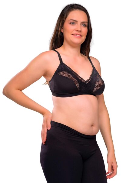 Carriwell Soft as Silk Nursing Bra Recycled Black S - Carriwell