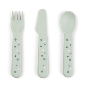 Done by Deer cutlery set Foodie Happy dots Green - Done by Deer