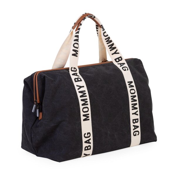 Childhome Mommy Bag suur tarvikute kott Signature Canvas Black - Childhome