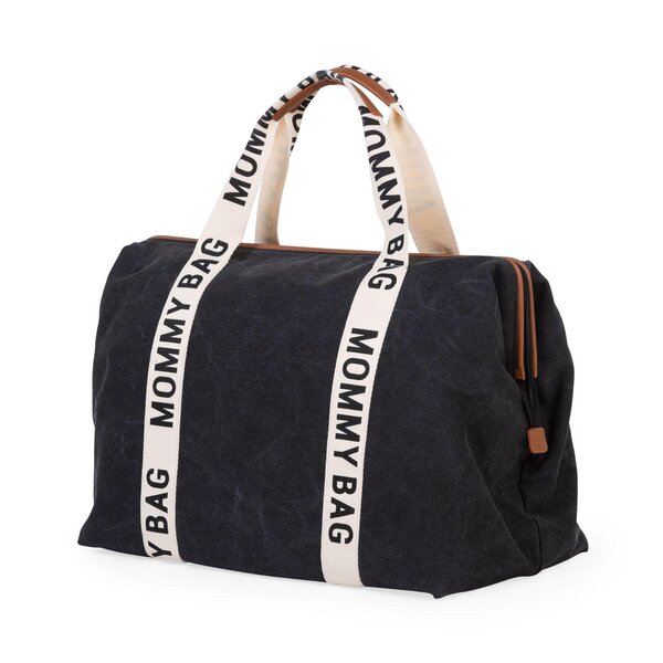 Childhome Mommy Bag rankinė vaiko daiktams Signature Canvas Black - Childhome