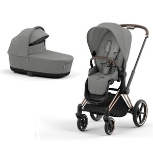 Cybex Priam V4 vežimėlio komplektas Mirage Grey + Frame Rose Gold - Cybex