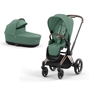 Cybex Priam V4 vežimėlio komplektas Leaf Green + Frame Rose Gold - Cybex