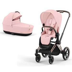 Cybex Priam V4 vežimėlio komplektas Peach Pink + Frame Rose Gold - Cybex