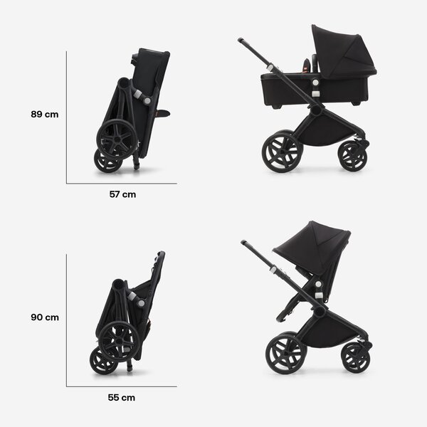 Bugaboo Fox Cub 2in1 kомплект коляски Black/Stormy Blue - Bugaboo