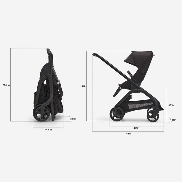 Bugaboo Dragonfly seat stroller Graphite/Midnight Black-Skyline Blue - Bugaboo