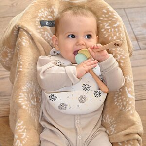 Nordbaby Silicone Bib beige hedgehog - Nordbaby