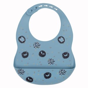 Nordbaby silicone bib Hedgehoge blue - Nordbaby