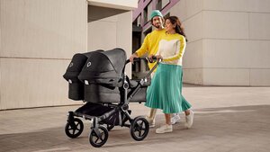 Bugaboo Donkey 5 Twin kомплект коляски Black/Forest Green, Forest Green - Bugaboo