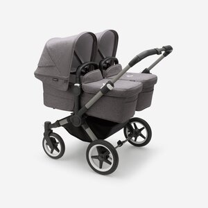 Bugaboo Donkey 5 Twin kомплект коляски Graphite/Grey Melange, Grey Melange - Bugaboo