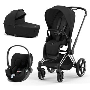 Cybex Priam V4 vankrikomplekt 2in1 Sepia Black,Chrome Black raamiga, Cloud T turvahäll - Cybex