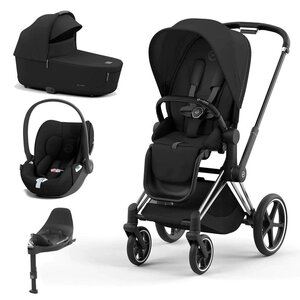 Cybex Priam V4 vankrikomplekt 3in1 Sepia Black,Chrome Black raam, Cloud T turvahäll ja Base T isofix - Cybex