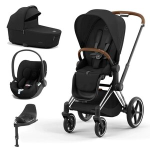 Cybex Priam V4 kомплект коляски 4in1 Sepia Black,Chrome Brown,Cloud T + база T - Cybex