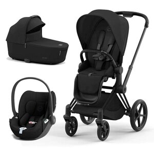 Cybex Priam V4 vankrikomplekt 2in1 Sepia Black,Matt Black raamiga, Cloud T turvahäll - Cybex