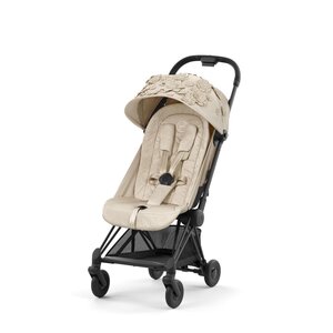 Cybex Coya pastaigu rati Simply Flowers Beige, Matt Black frame - Cybex