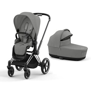 Cybex Priam V4 vežimėlio komplektas Mirage Grey, Frame Chrome Black - Cybex